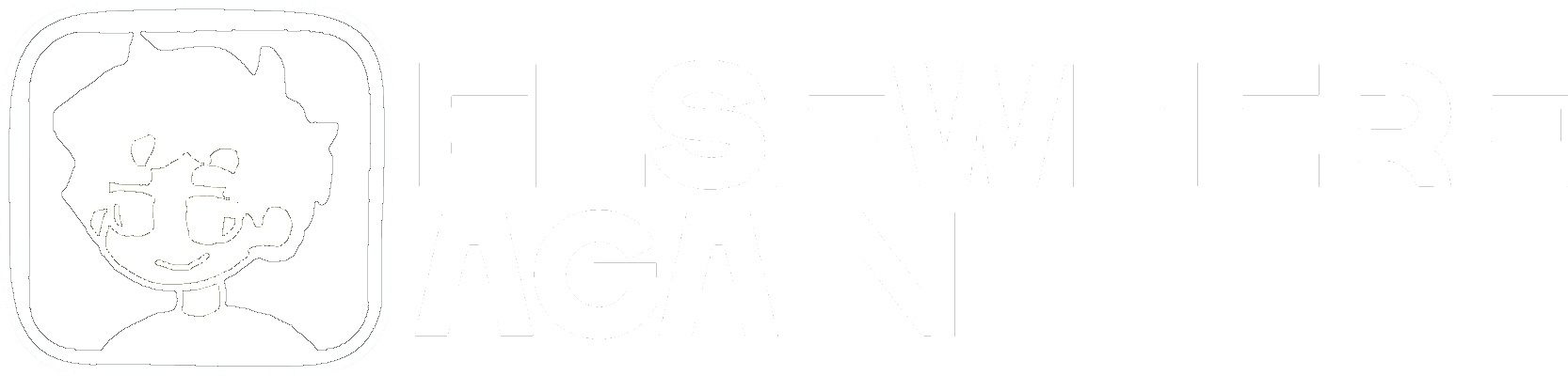 Elsewhere Again logo, white
